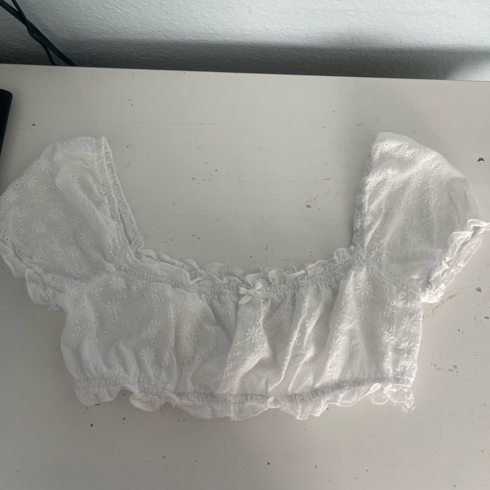 Princess Polly lace white crop top